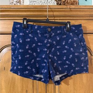 Women's Gap Navy & Pink Pineapple Print Cotton Shorts